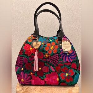 Colorful Floral Embroidered Women's Bag